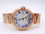 Replica Cartier Ballon Bleu Watch Rose Gold Silver Face 42mm Men 